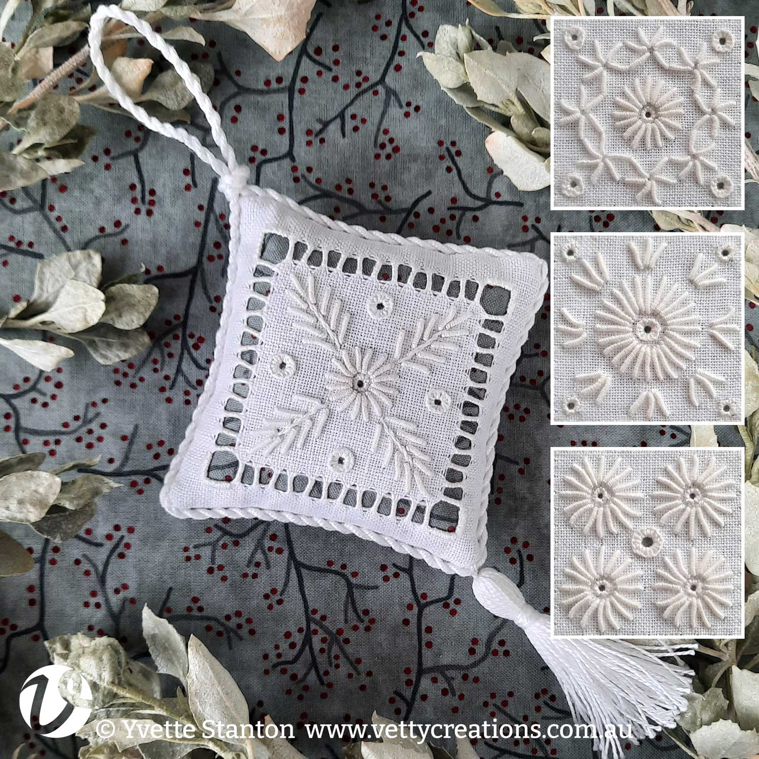 Portuguese Whitework ornaments