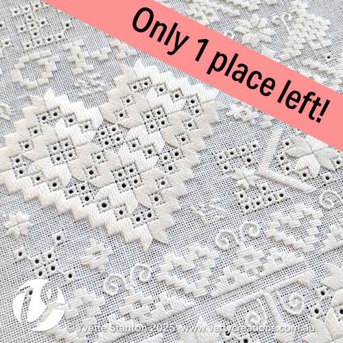 Dutch Heart Frisian Whitework sampler workshop with Yvette Stanton