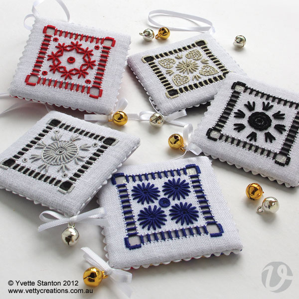 Portuguese whitework hanging ornaments embroidery supplies pack
